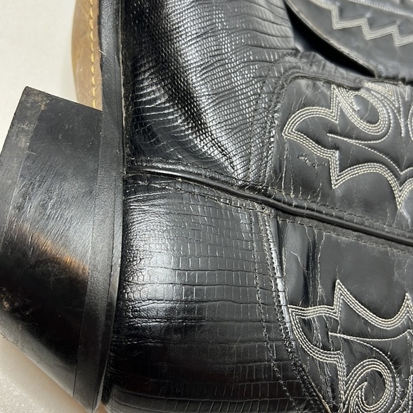 Laredo Black Leather Cowboy Western Boots - Picture 2 of 10
